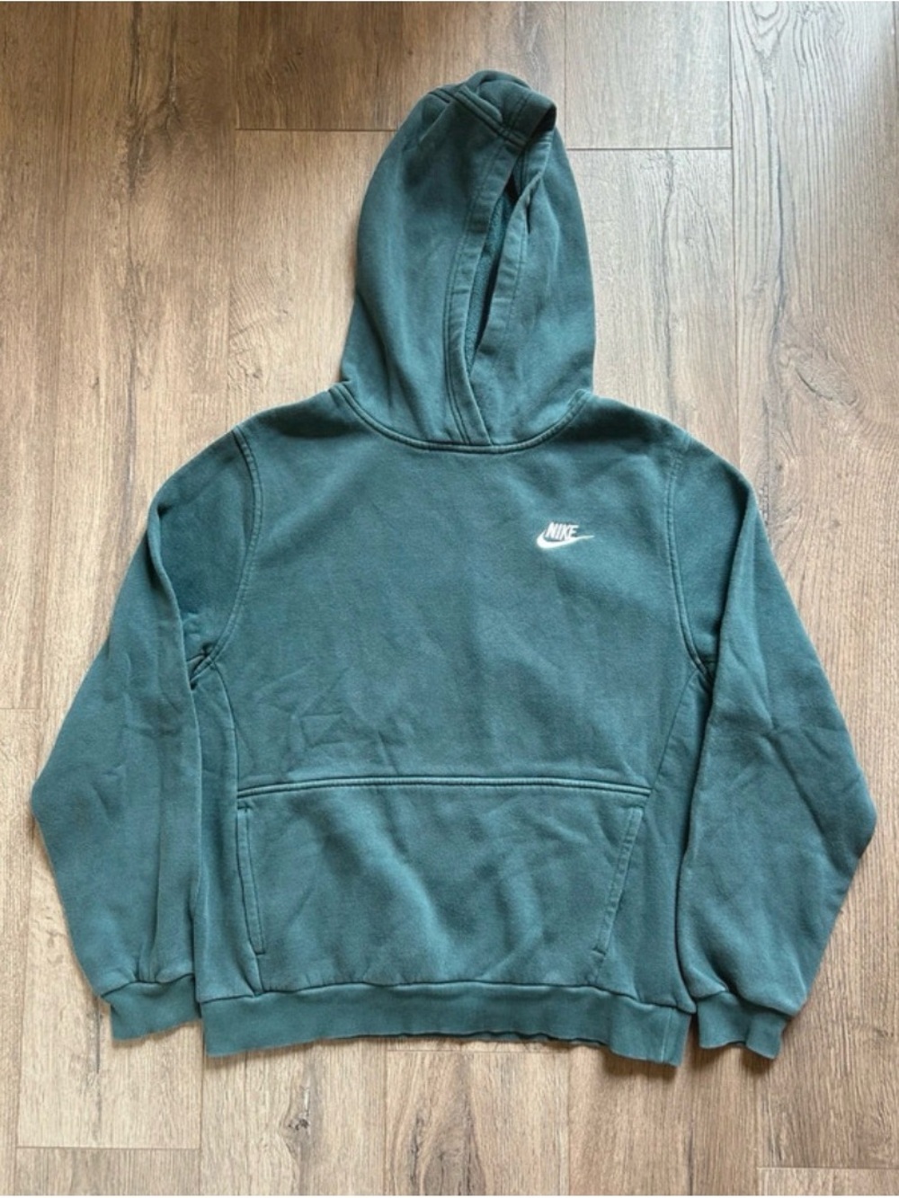 Nike Men's Teal Pullover Hoodie with Chest Logo